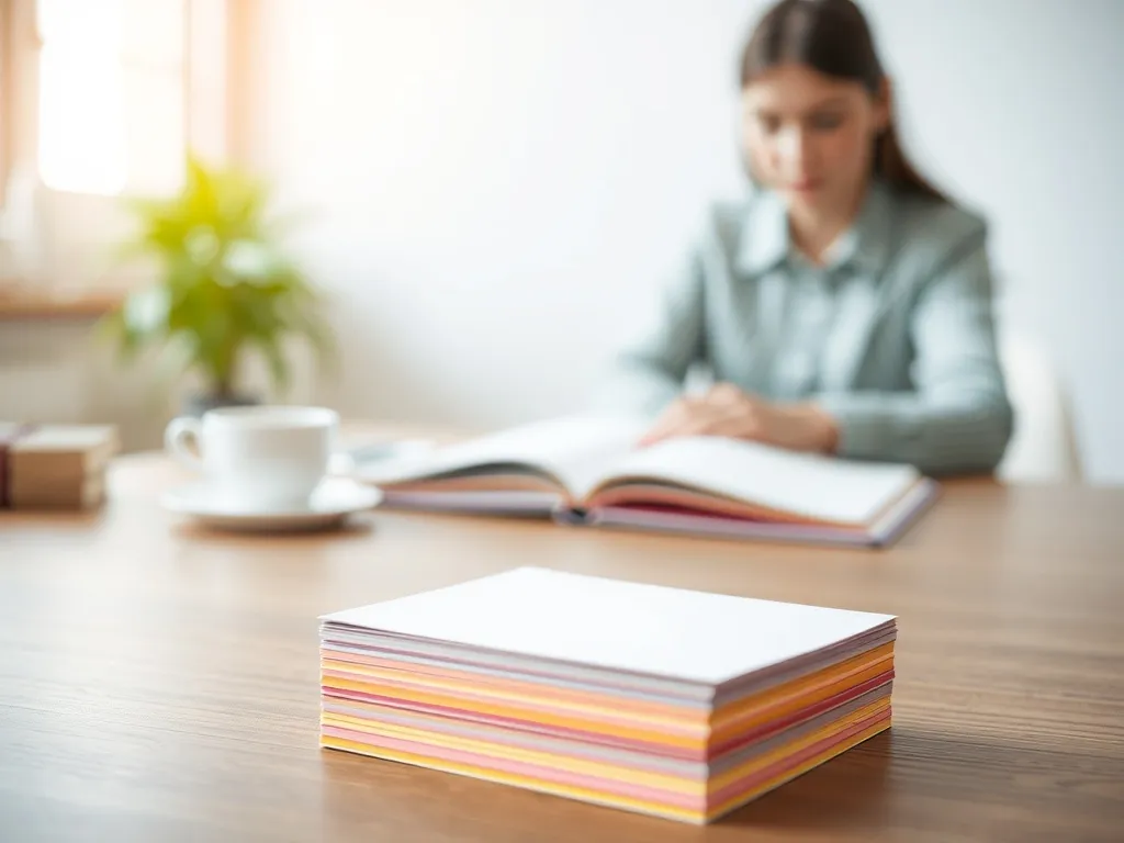 Pierwsza, wyróżniona fiszka na wierzchu kolorowych karteczek podkreśla efekt pierwszeństwa w procesie uczenia się