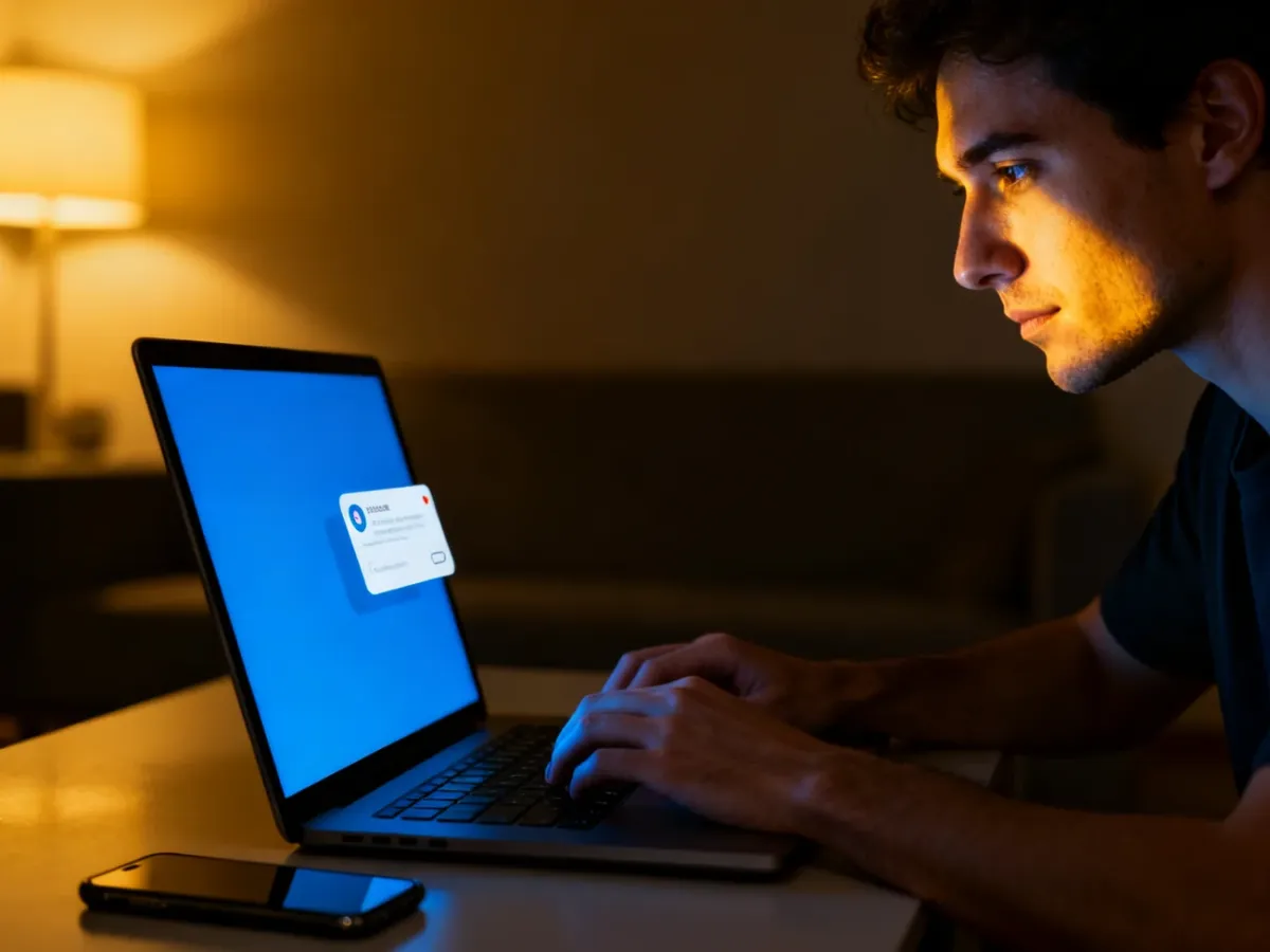 Osoba korzystająca z laptopa w cyfrowym środowisku komunikacji